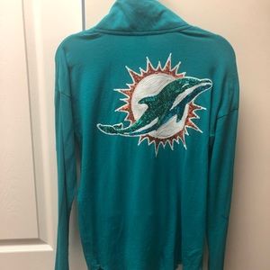VS PINK Miami dolphins sequin 1/4 zip